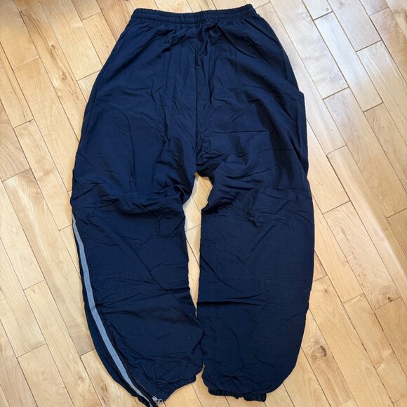 VTG Abercrombie & Fitch Track Pants Mens Small Navy Jersey Lined Zip Legs Korea - Picture 10 of 13
